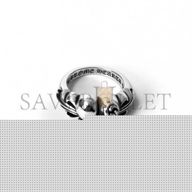 CHROME HEARTS FLORAL CROSS HEART RING