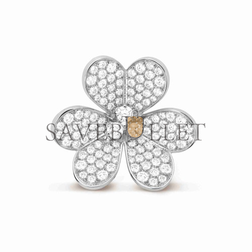 VAN CLEEF ARPELS FRIVOLE CLIP PENDANT, VERY LARGE MODEL - WHITE GOLD, DIAMOND VCARP6L600