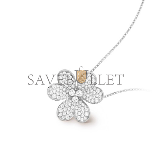 VAN CLEEF ARPELS FRIVOLE CLIP PENDANT, VERY LARGE MODEL - WHITE GOLD, DIAMOND VCARP6L600