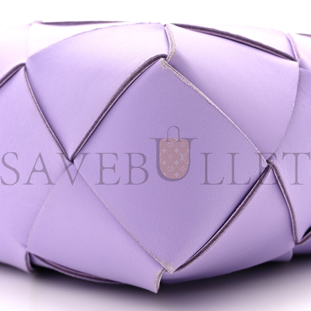 BOTTEGA VENETA LAMBSKIN MAXI INTRECCIATO SMALL CASSETTE CAMERA BAG WISTERIA (22*14*7cm)