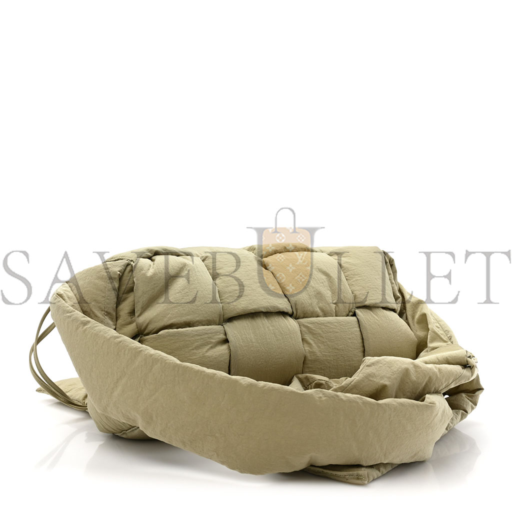 BOTTEGA VENETA NYLON INTRECCIATO PADDED TECH CASSETTE BAG TRAVERTINE (32*17*10cm)