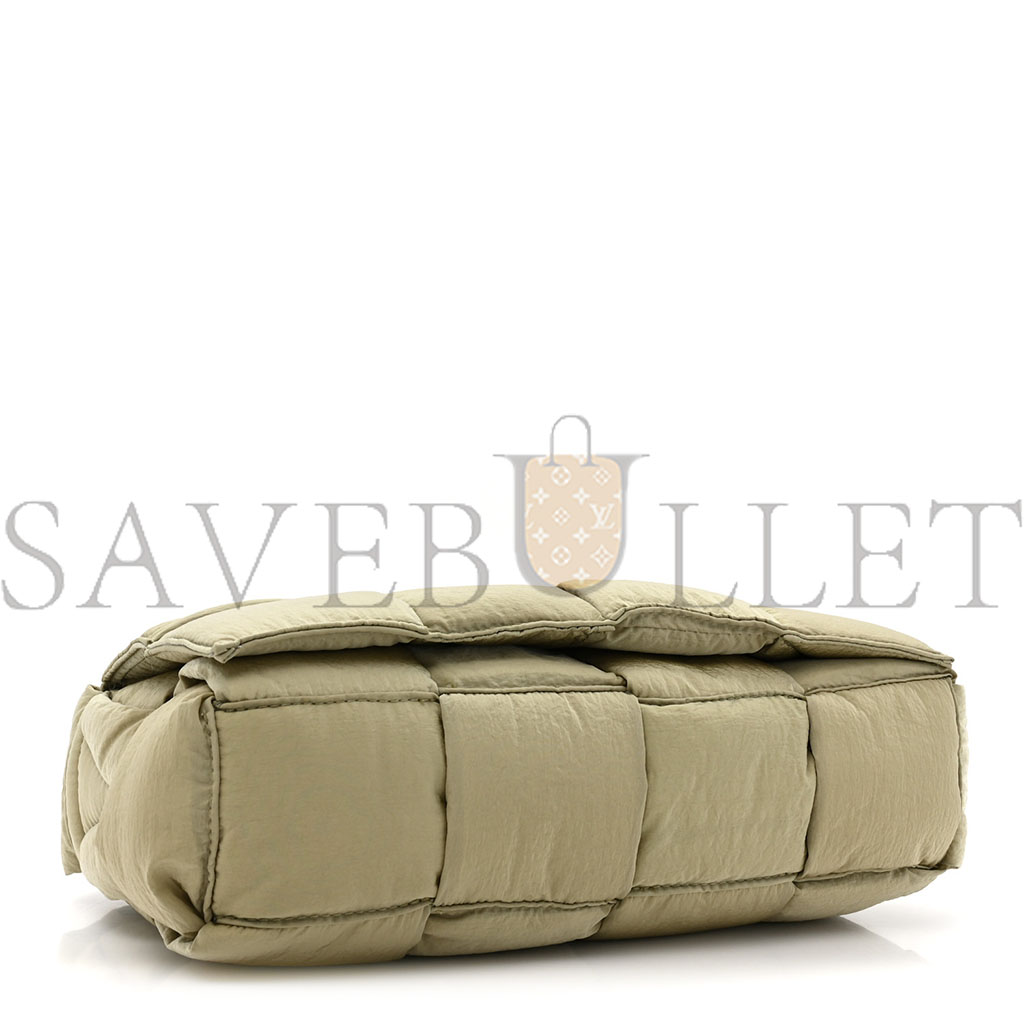 BOTTEGA VENETA NYLON INTRECCIATO PADDED TECH CASSETTE BAG TRAVERTINE (32*17*10cm)