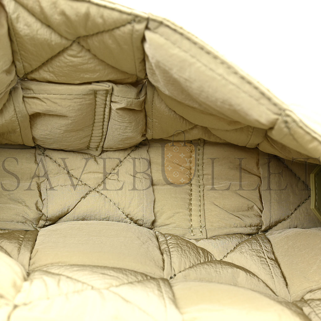 BOTTEGA VENETA NYLON INTRECCIATO PADDED TECH CASSETTE BAG TRAVERTINE (32*17*10cm)