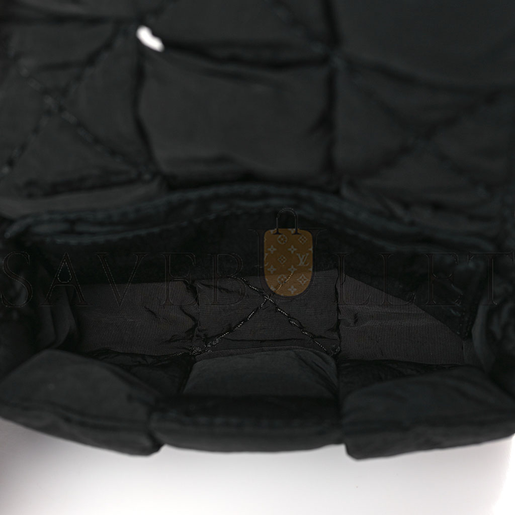 BOTTEGA VENETA NYLON INTRECCIATO PADDED TECH CANDY CASSETTE BAG BLACK  (23*14*7.5cm)