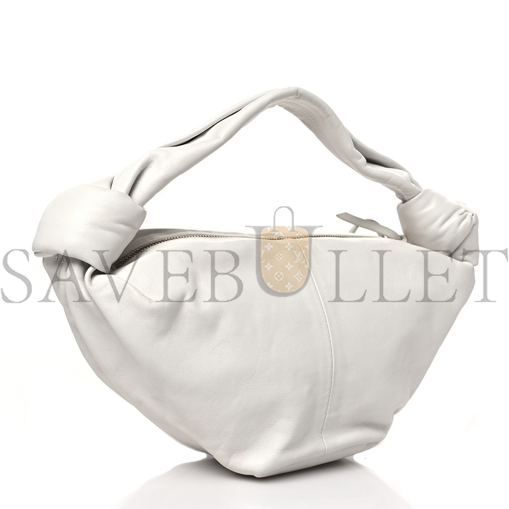 BOTTEGA VENETA CALFSKIN TEEN DOUBLE KNOT HOBO WHITE (25*13*12cm)