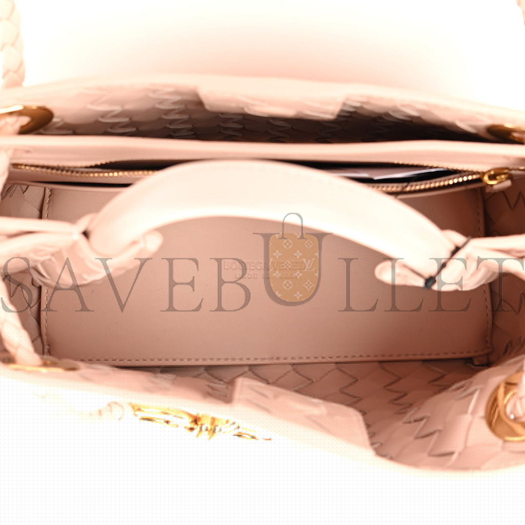 BOTTEGA VENETA NAPPA INTRECCIATO SMALL ANDIAMO SHOULDER BAG NUDE  (25*20*10cm)