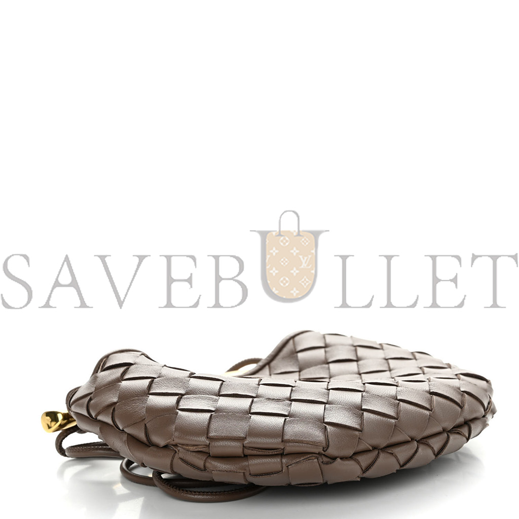BOTTEGA VENETA NAPPA INTRECCIATO MINI SARDINE BAG TAUPE GREY (20*14*3cm)