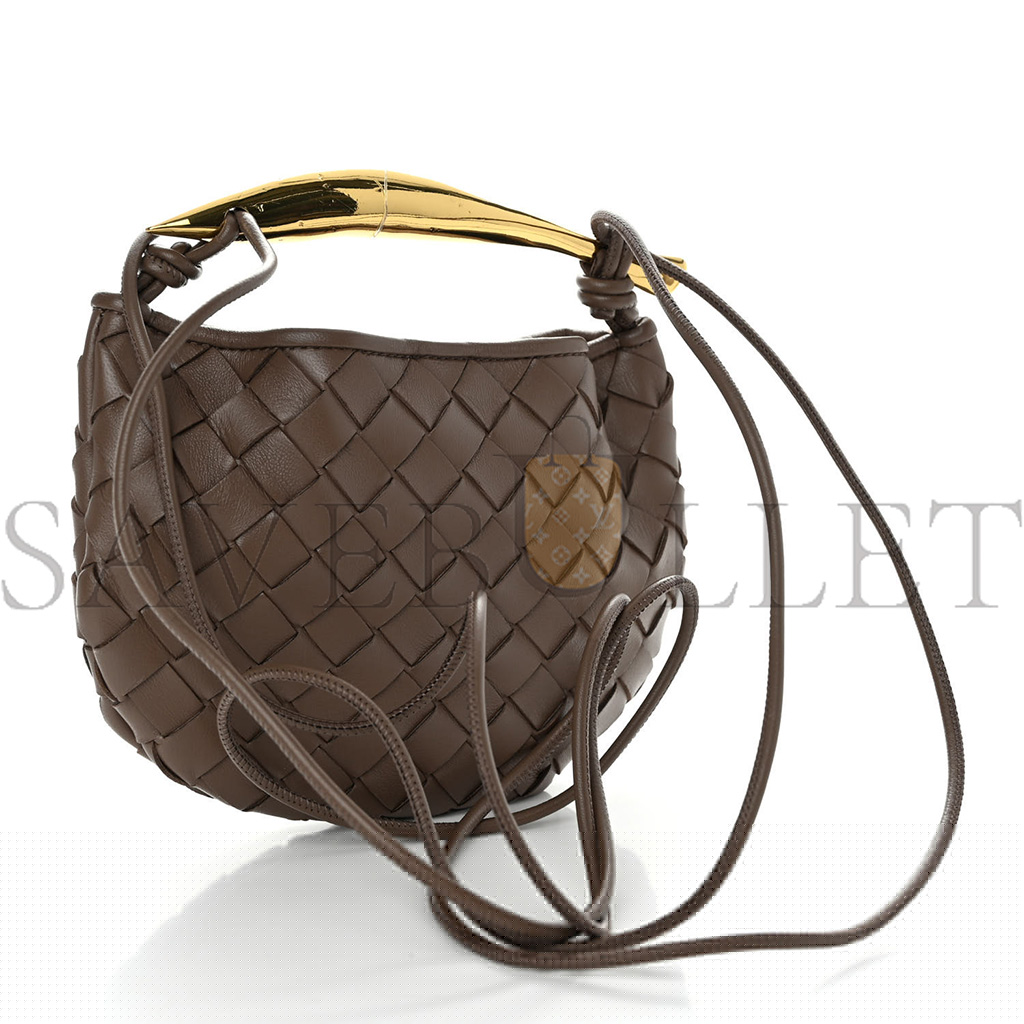 BOTTEGA VENETA NAPPA INTRECCIATO MINI SARDINE BAG TAUPE GREY (20*14*3cm)