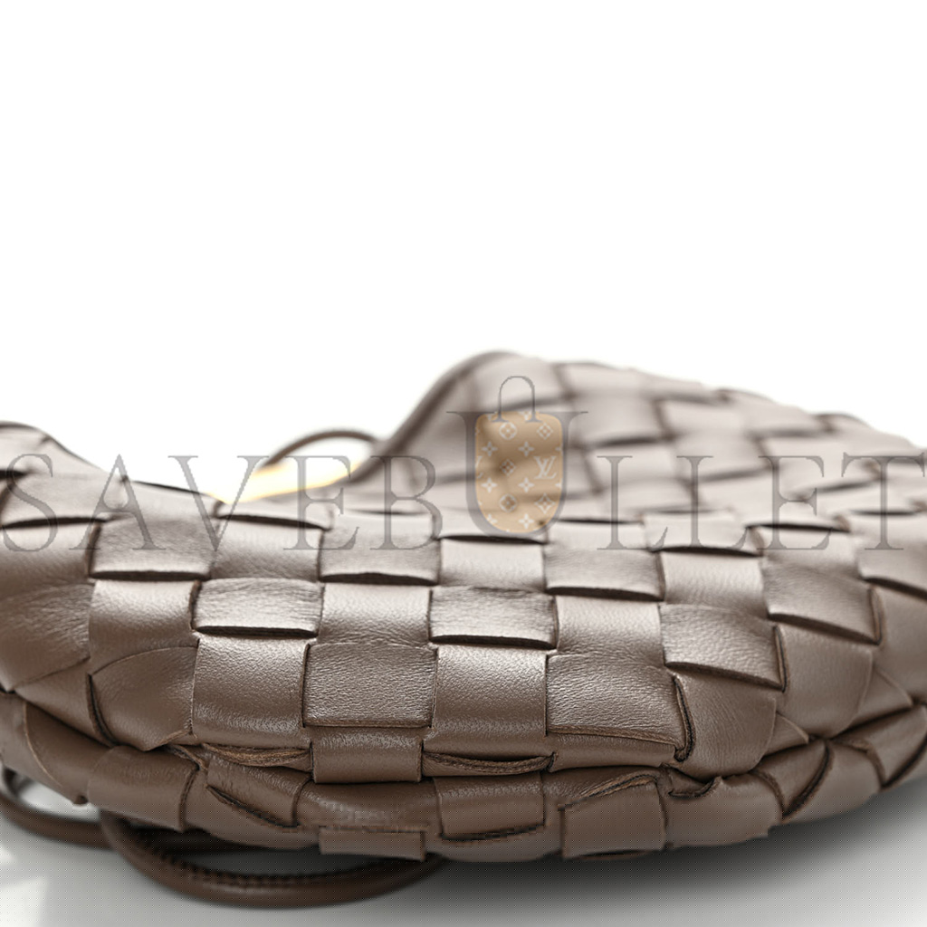 BOTTEGA VENETA NAPPA INTRECCIATO MINI SARDINE BAG TAUPE GREY (20*14*3cm)