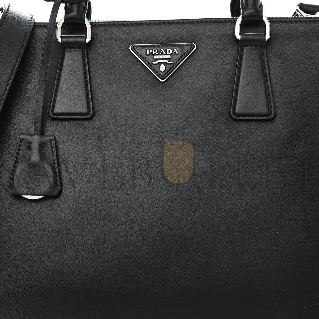 PRADA SOFT CALFSKIN GALLERIA DOUBLE ZIP TOTE BLACK (32*24*13.5cm)