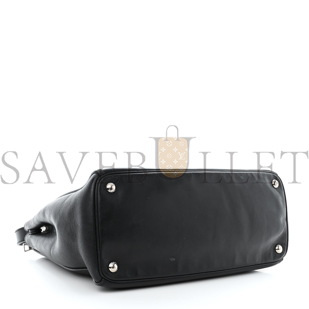 PRADA SOFT CALFSKIN GALLERIA DOUBLE ZIP TOTE BLACK (32*24*13.5cm)