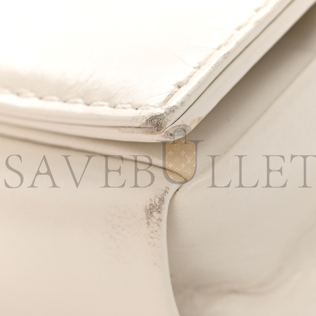 BOTTEGA VENETA PAPER CALFSKIN INTRECCIATO CASSETTE BELT BAG WHITE (18*10*4cm)
