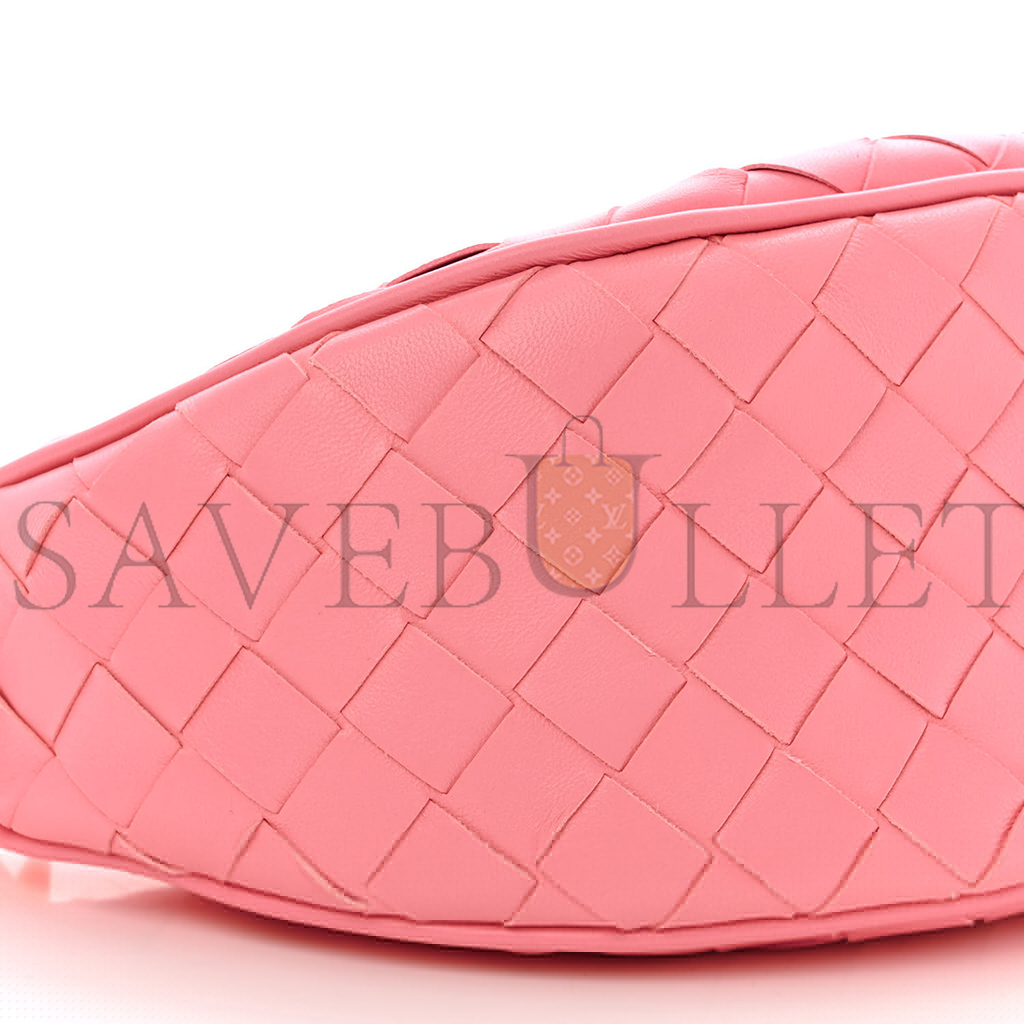 BOTTEGA VENETA NAPPA INTRECCIATO HALF MOON POUCH ON STRAP RIBBON (24*11*10cm)
