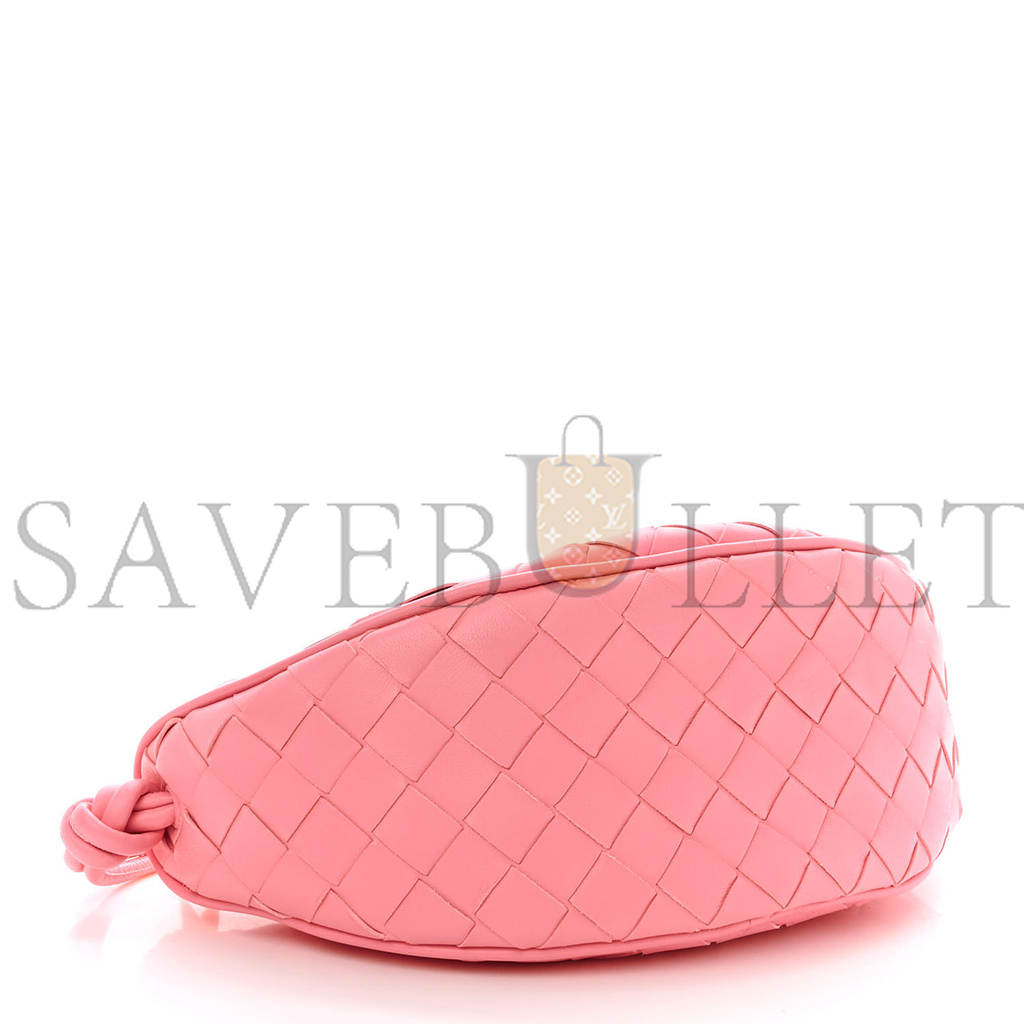 BOTTEGA VENETA NAPPA INTRECCIATO HALF MOON POUCH ON STRAP RIBBON (24*11*10cm)