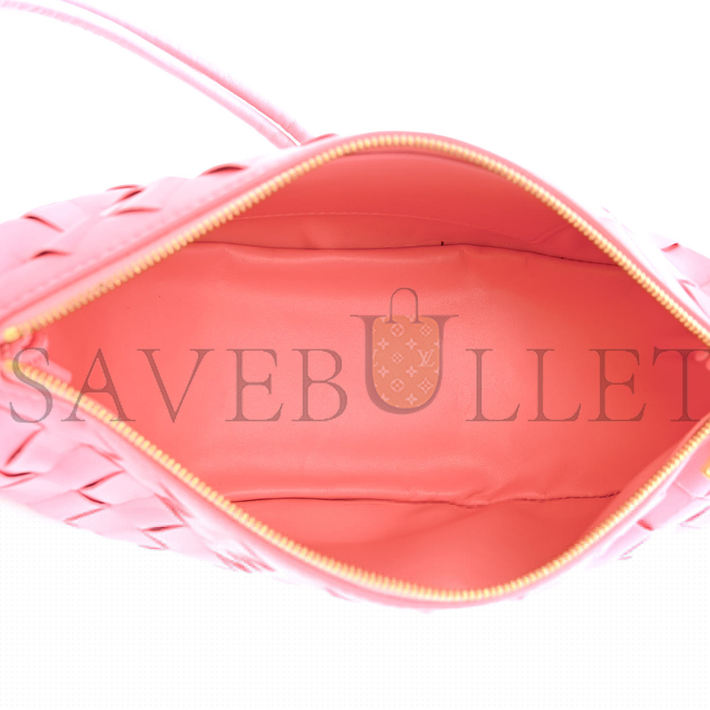 BOTTEGA VENETA NAPPA INTRECCIATO HALF MOON POUCH ON STRAP RIBBON (24*11*10cm)