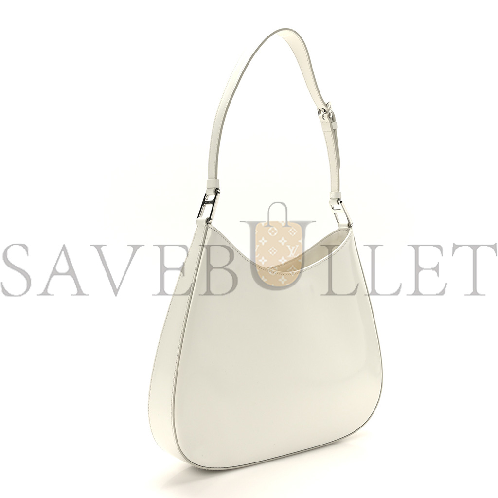 PRADA BRUSHED CALFSKIN CLEO ADJUSTABLE STRAP SHOULDER BAG WHITE 1BC499 (27*22*6cm)