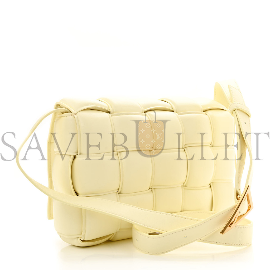 BOTTEGA VENETA NAPPA MAXI INTRECCIO PADDED CASSETTE CROSSBODY BAG ZEST (26*18*8cm)