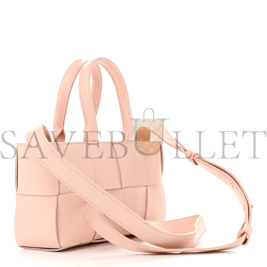 BOTTEGA VENETA NAPPA MAXI INTRECCIATO MINI ARCO EAST WEST TOTE MELON WASHED (22*17*6cm）