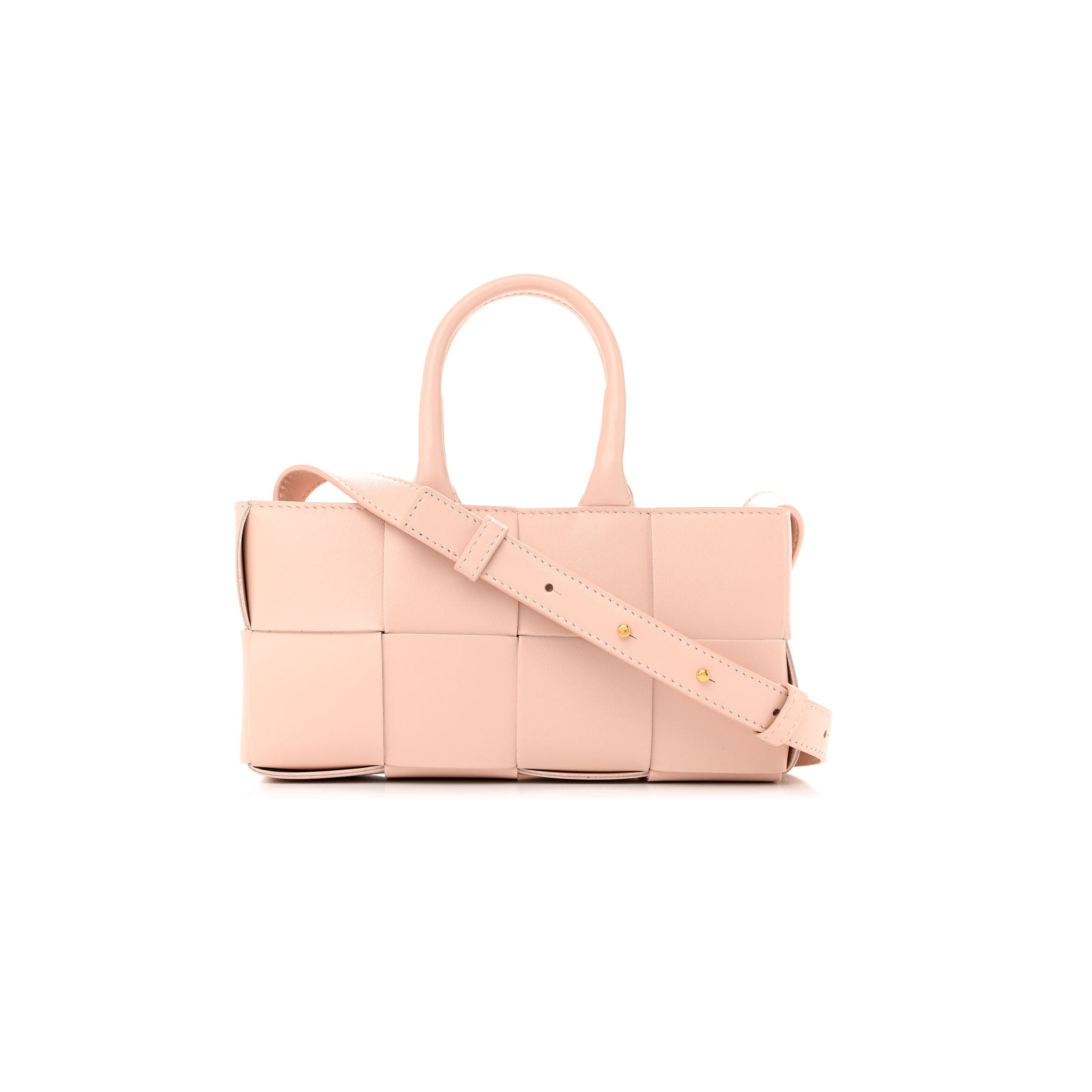 BOTTEGA VENETA NAPPA MAXI INTRECCIATO MINI ARCO EAST WEST TOTE MELON WASHED (22*17*6cm）