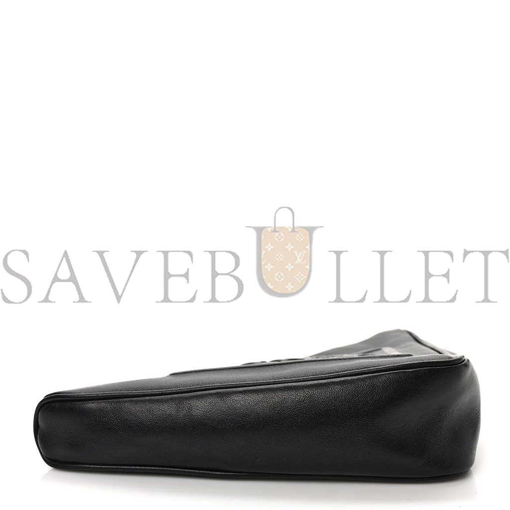 PRADA GRACE LUX TRIANGLE WRISTLET POUCH BLACK 1NQ043 (26*15*6cm)