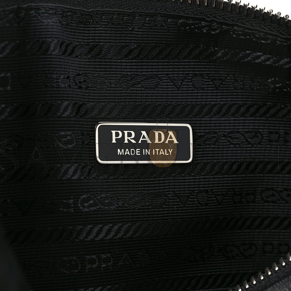 PRADA GRACE LUX TRIANGLE WRISTLET POUCH BLACK 1NQ043 (26*15*6cm)