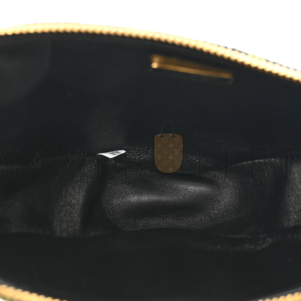 PRADA JACQUARD TRIANGOLO SYMBOLE EMBROIDERED MINI TRIANGLE SHOULDER BAG BLACK EDERA 1BC176 (27*15*5cm)
