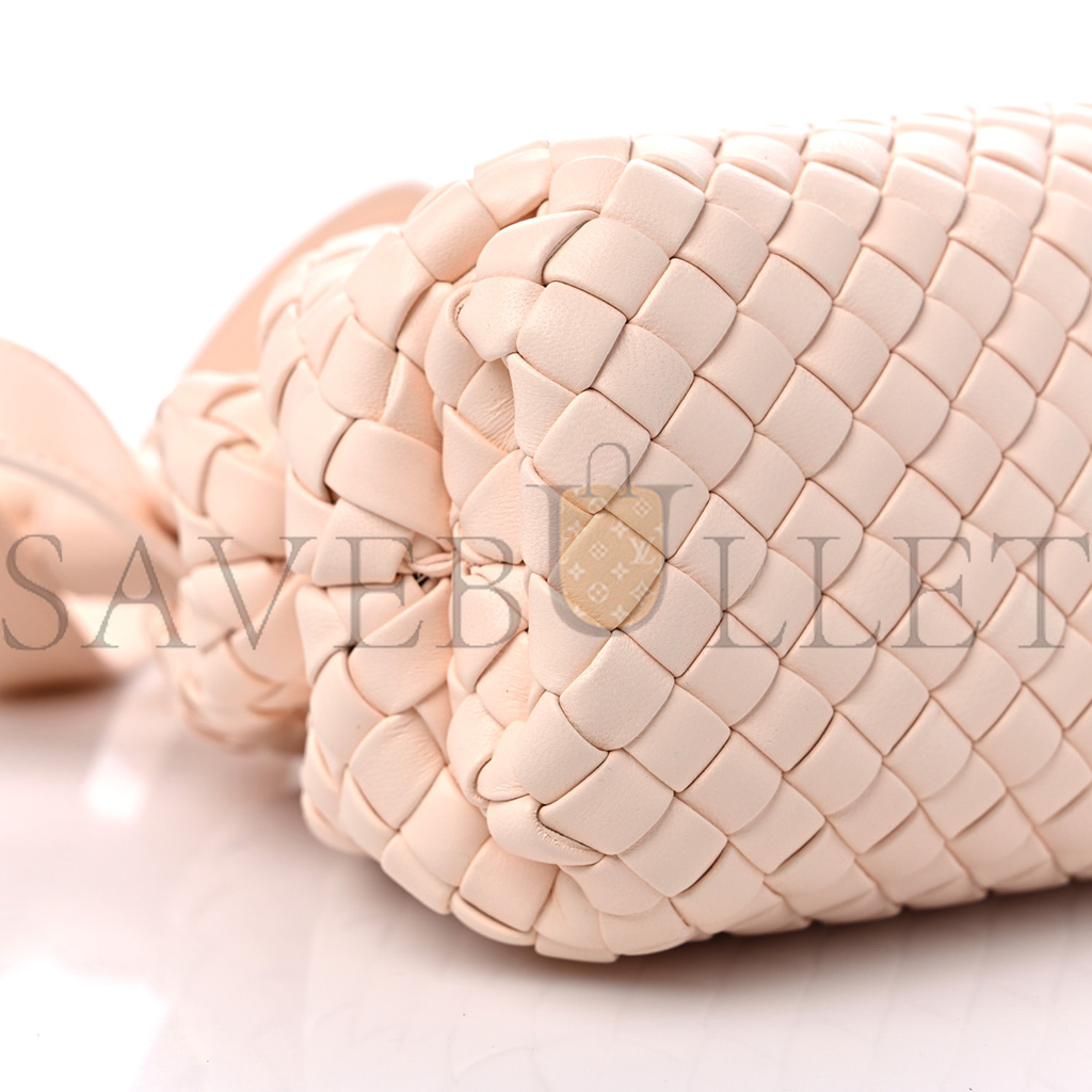 BOTTEGA VENETA NAPPA INTRECCIATO MINI TOP HANDLE SHOULDER BAG FLAMINGO (22*17*8cm)