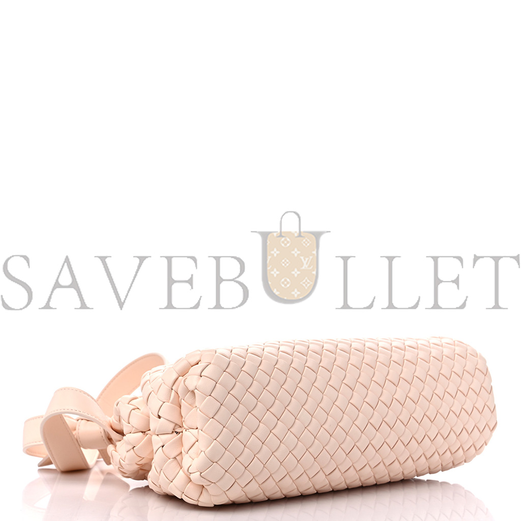 BOTTEGA VENETA NAPPA INTRECCIATO MINI TOP HANDLE SHOULDER BAG FLAMINGO (22*17*8cm)