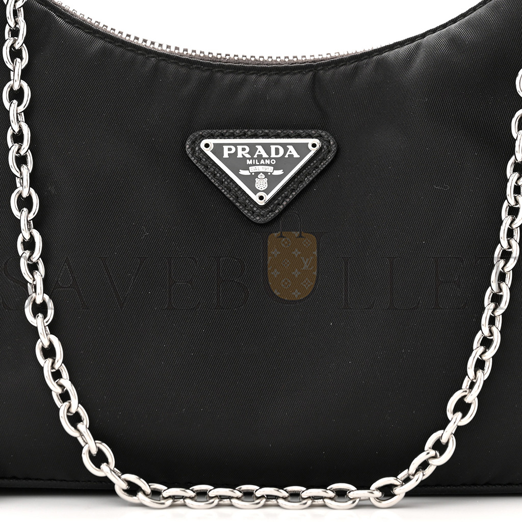 PRADA NYLON RE-EDITION 2005 SHOULDER BAG BLACK 1BH204 (22*17*6cm)