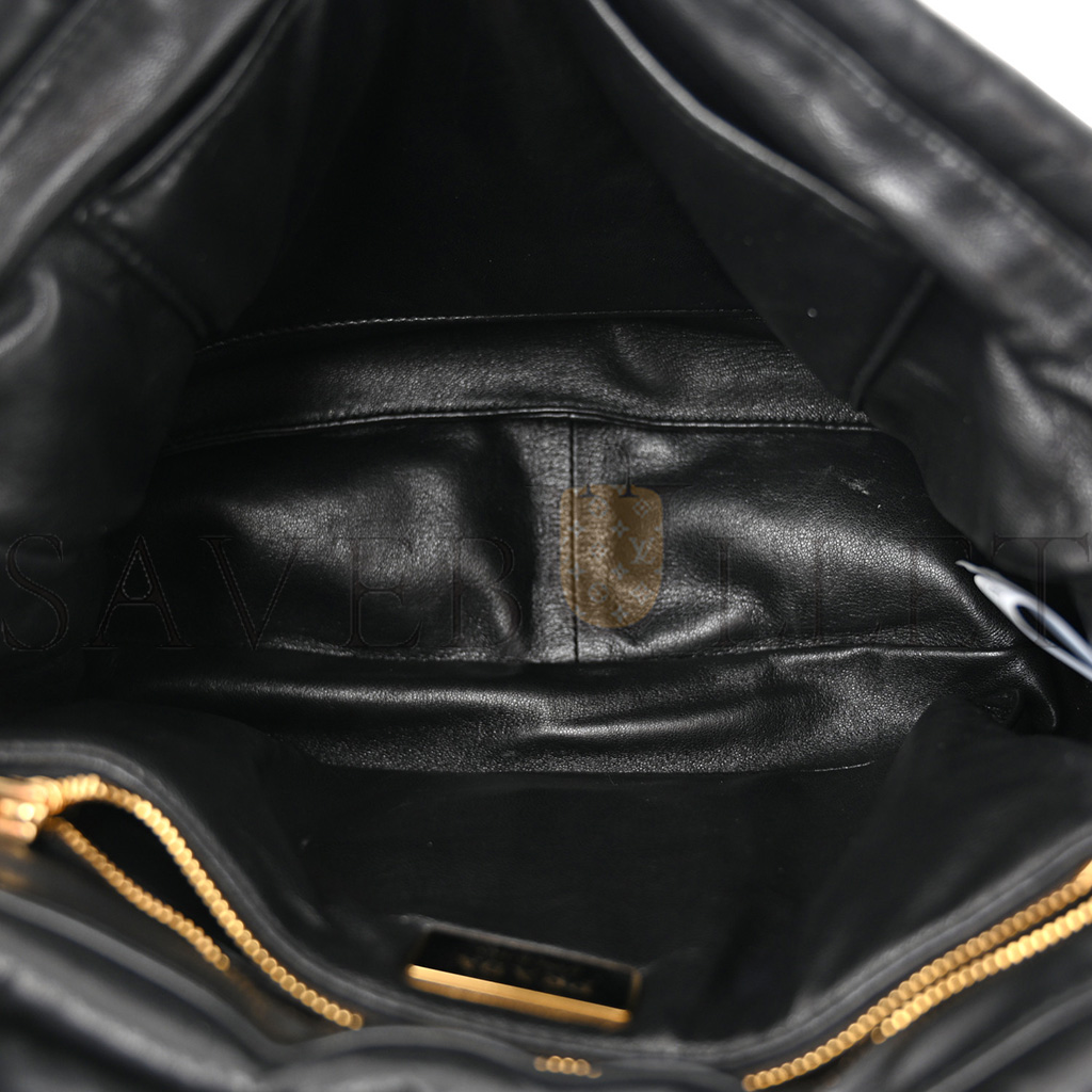 PRADA NAPPA PADDED SYSTEM PATCHWORK BAG BLACK 1BD306 (31*20*8cm)