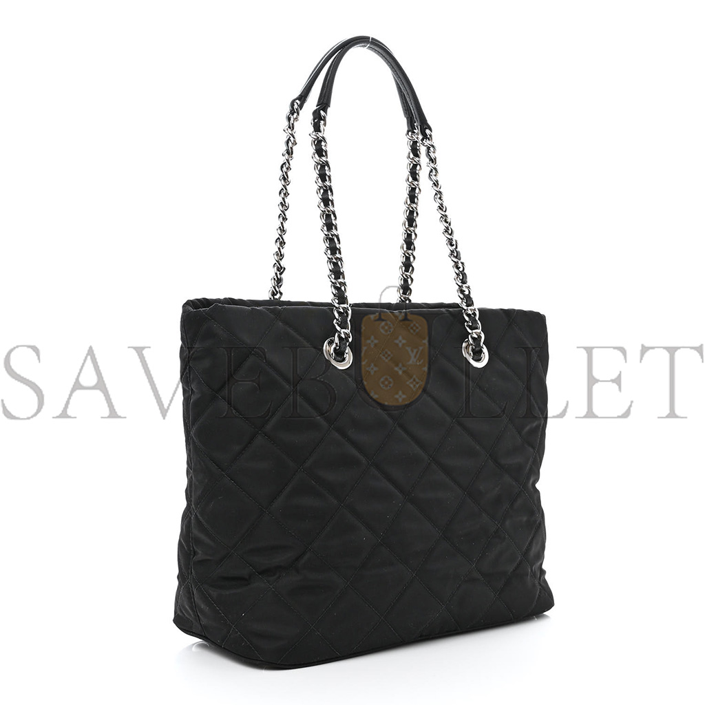 PRADA NYLON TESSUTO IMPUNTU QUILTED SHOULDER BAG BLACK (29*23*17cm)
