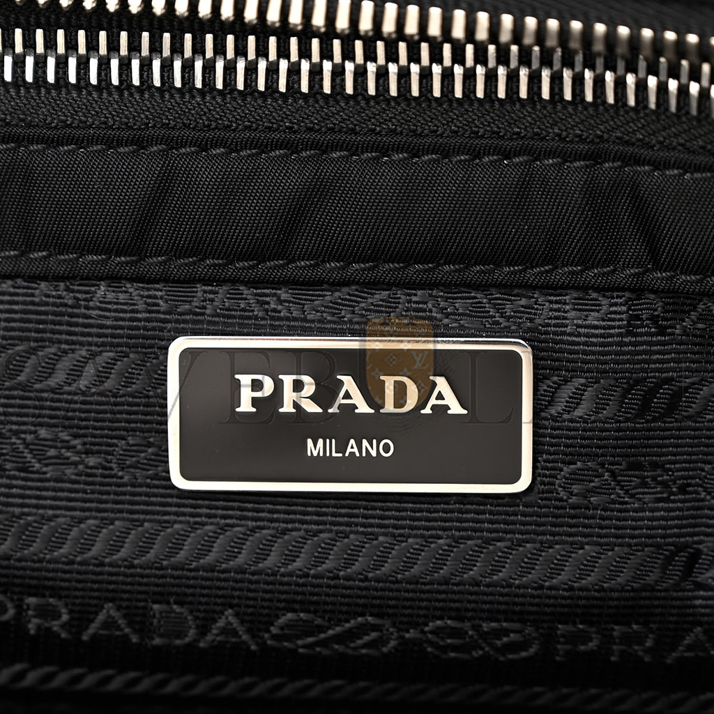 PRADA NYLON TESSUTO IMPUNTU QUILTED SHOULDER BAG BLACK (29*23*17cm)
