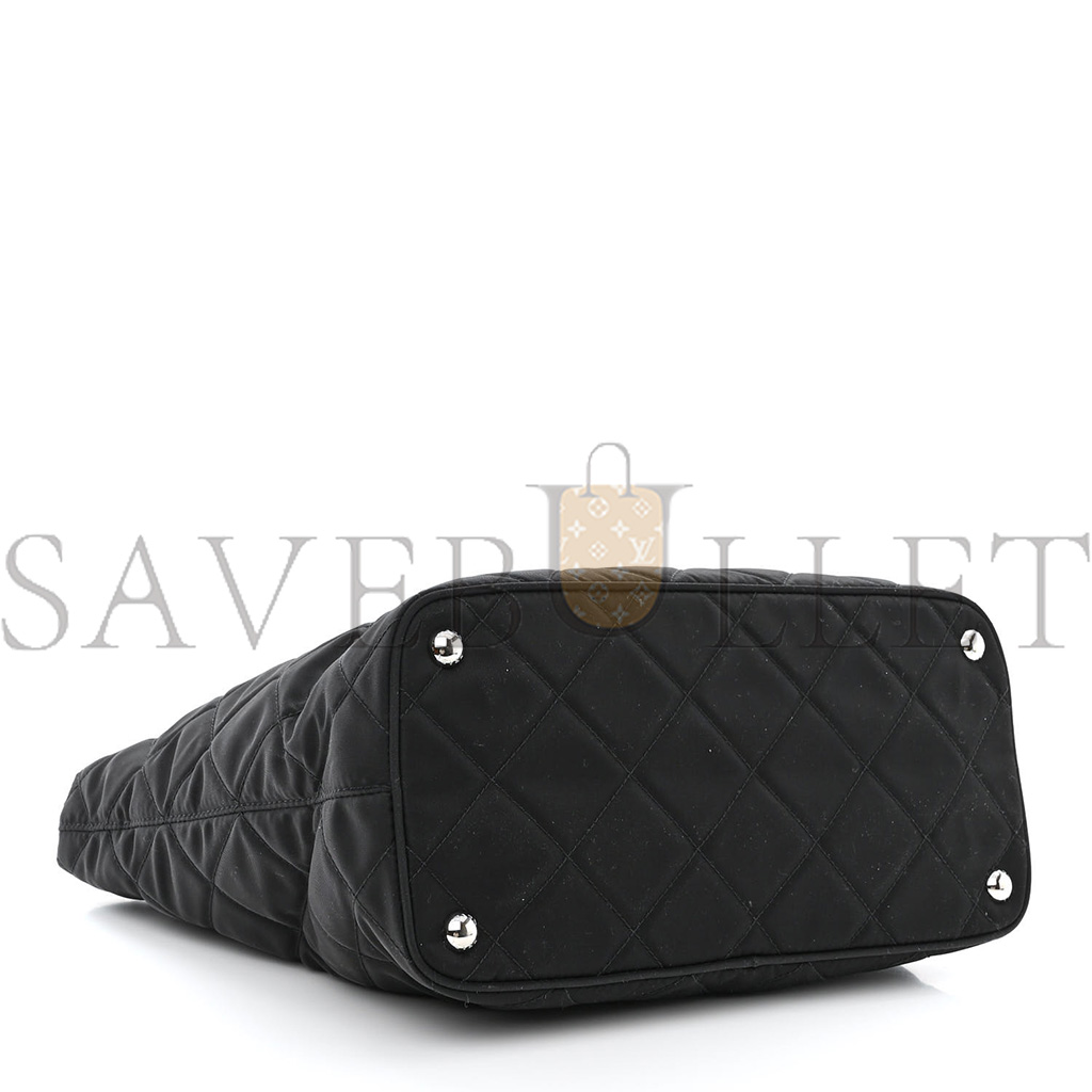 PRADA NYLON TESSUTO IMPUNTU QUILTED SHOULDER BAG BLACK (29*23*17cm)