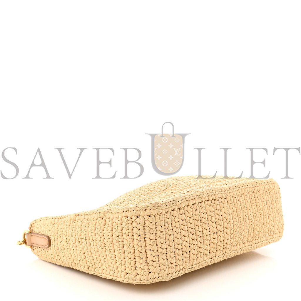 PRADA RAFFIA RE-EDITION 2005 SHOULDER BAG TAN 1BH204 (22*17*6cm)