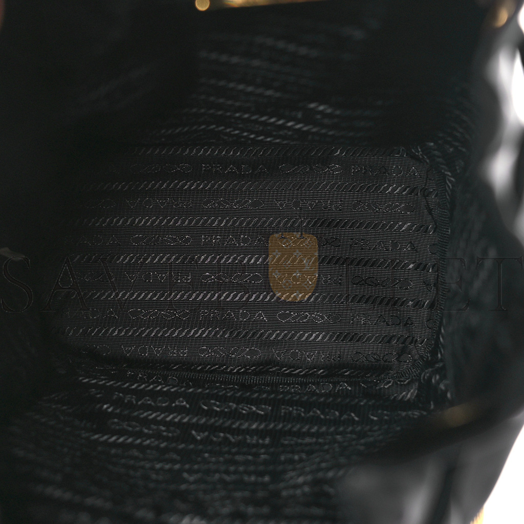 PRADA RE-NYLON DUET DRAWSTRING SHOULDER BAG BLACK 1BH038 (23*18*11cm)