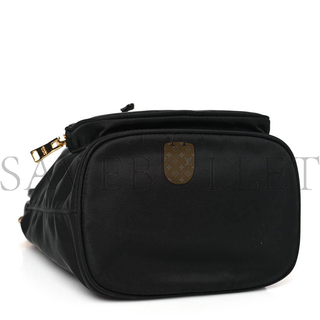 PRADA RE-NYLON DUET DRAWSTRING SHOULDER BAG BLACK 1BH038 (23*18*11cm)