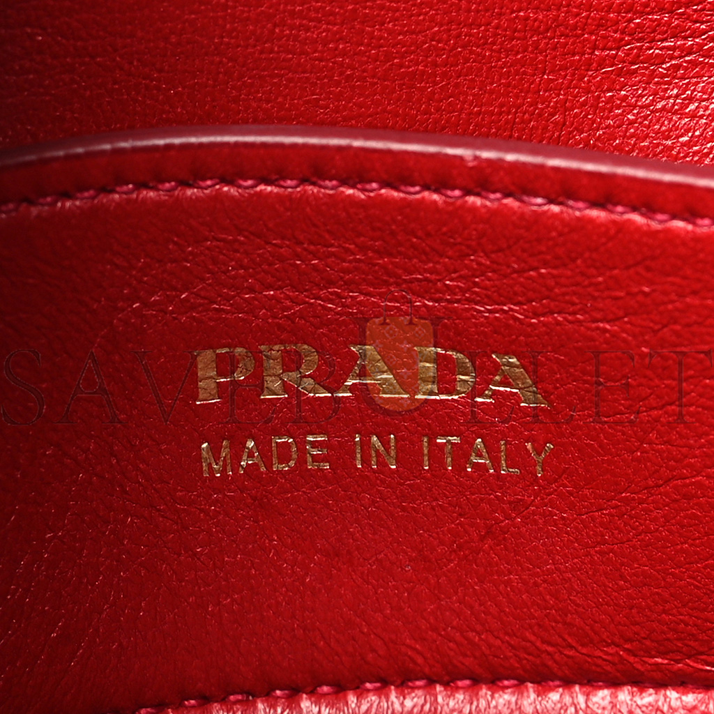 PRADA SAFFIANO CUIR LARGE DOUBLE BAG BLACK FUOCO 1BG775 (33*25*14.5cm)