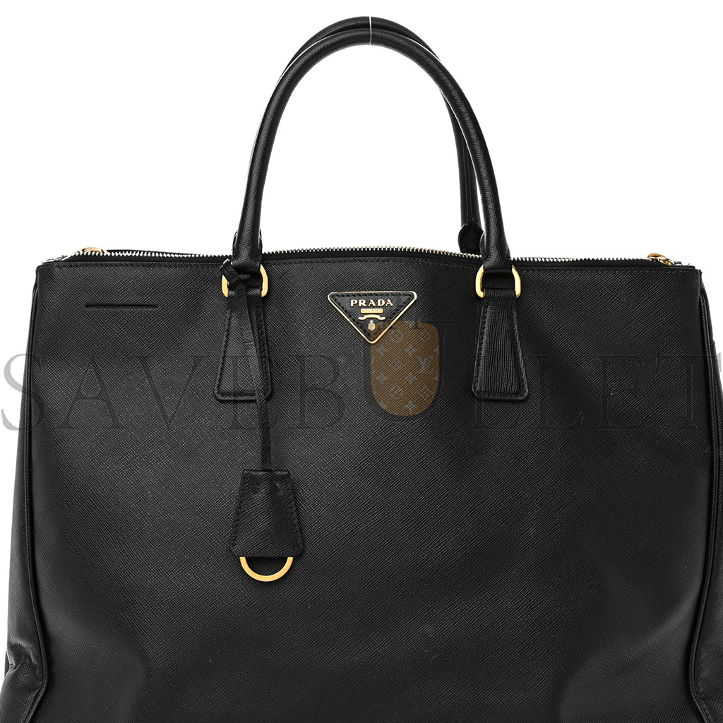 PRADA SAFFIANO LUX LARGE DOUBLE ZIP TOTE BLACK 1BA274 (32*22.5*13.5cm)
