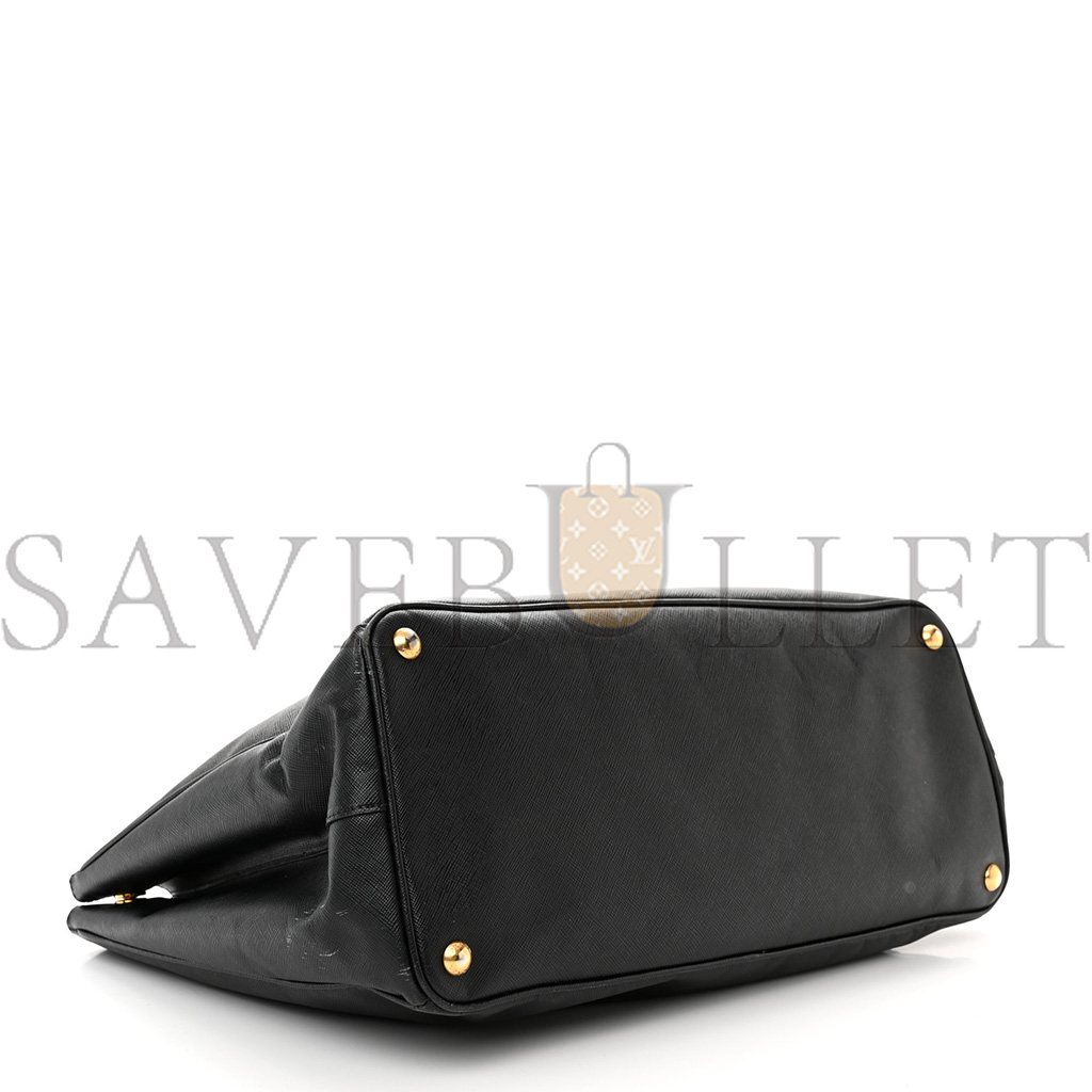 PRADA SAFFIANO LUX LARGE DOUBLE ZIP TOTE BLACK 1BA274 (32*22.5*13.5cm)