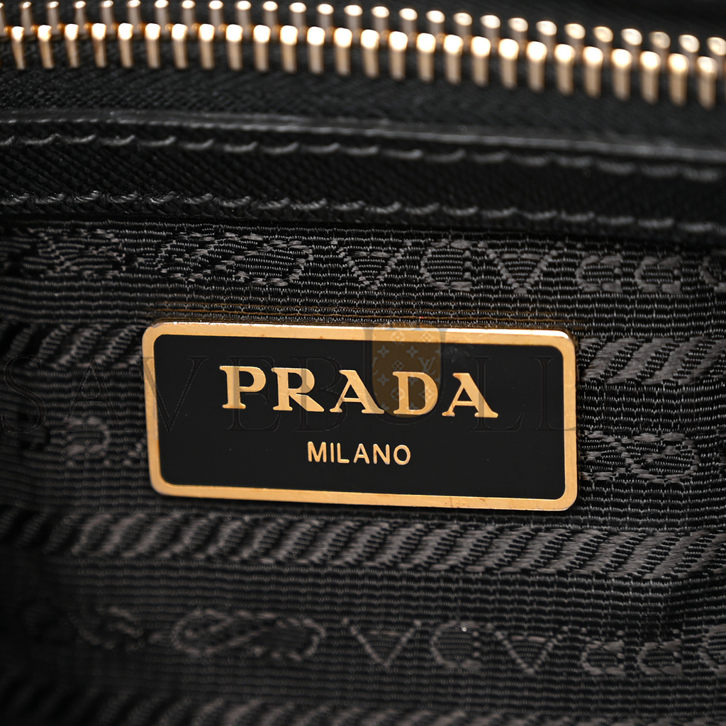 PRADA SAFFIANO LUX LARGE DOUBLE ZIP TOTE BLACK 1BA274 (32*22.5*13.5cm)