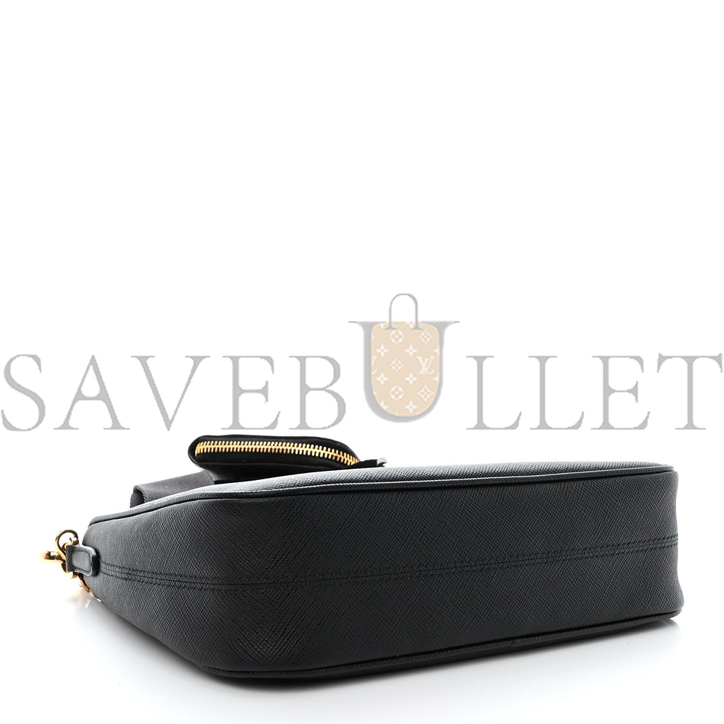 PRADA SAFFIANO LUX RE-EDITION 2005 SHOULDER BAG BLACK 1BH204 (22*17*6cm)