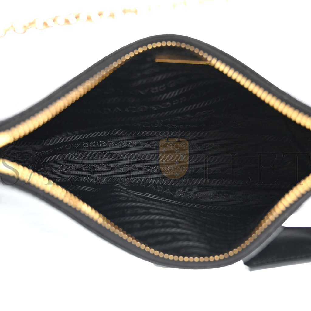 PRADA SAFFIANO LUX RE-EDITION 2005 SHOULDER BAG BLACK 1BH204 (22*17*6cm)