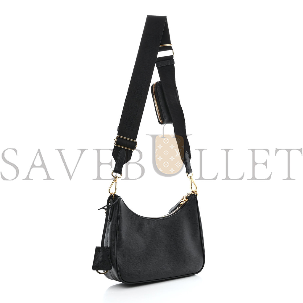 PRADA SAFFIANO LUX RE-EDITION 2005 SHOULDER BAG BLACK 1BH204 (22*17*6cm)