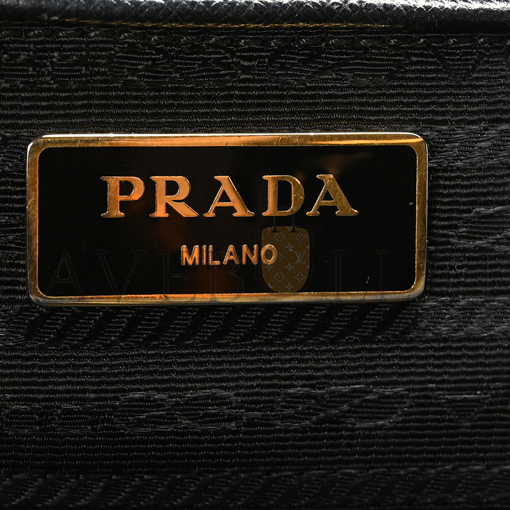 PRADA SAFFIANO LARGE GALLERIA DOUBLE ZIP TOTE BLACK 1BA274 (32*22.6*13.5cm)