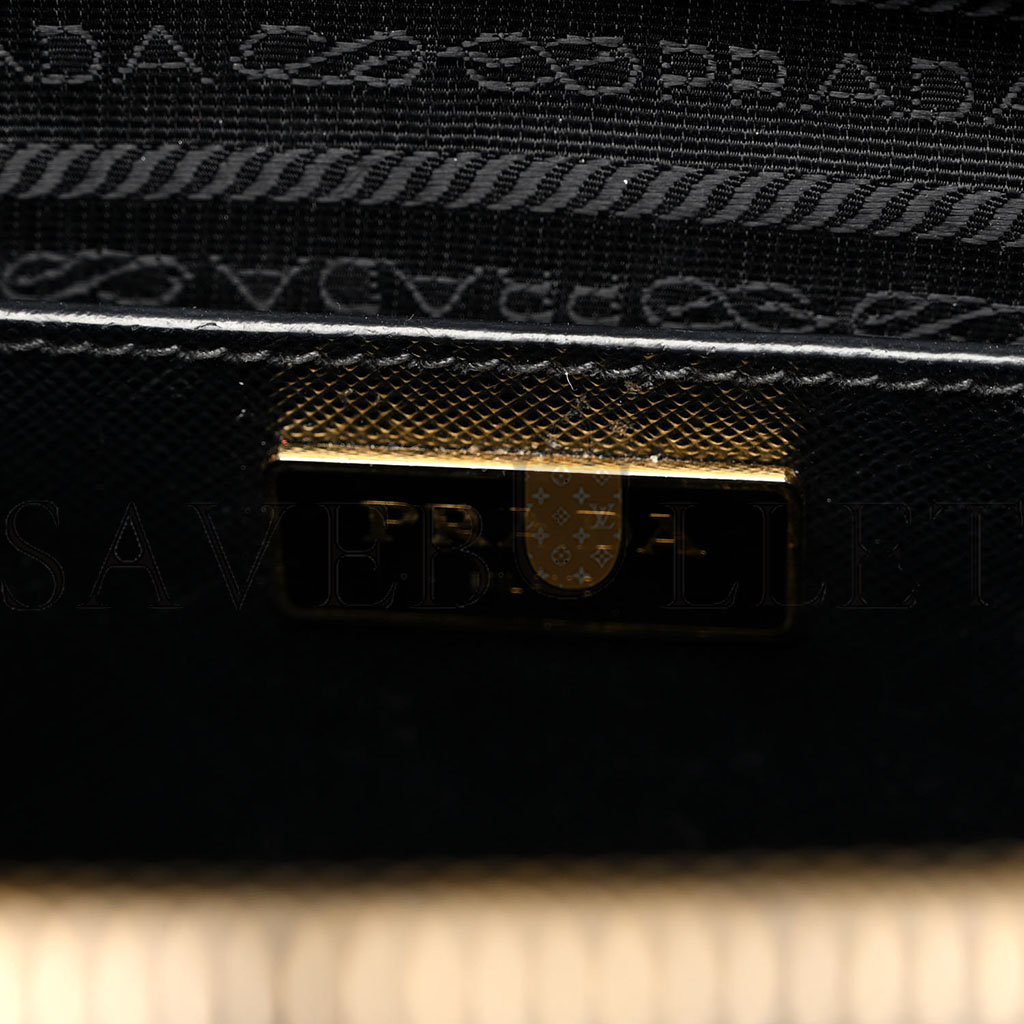PRADA SAFFIANO MEDIUM GALLERIA DOUBLE ZIP TOTE BLACK 1BA863 (28*20*12cm)