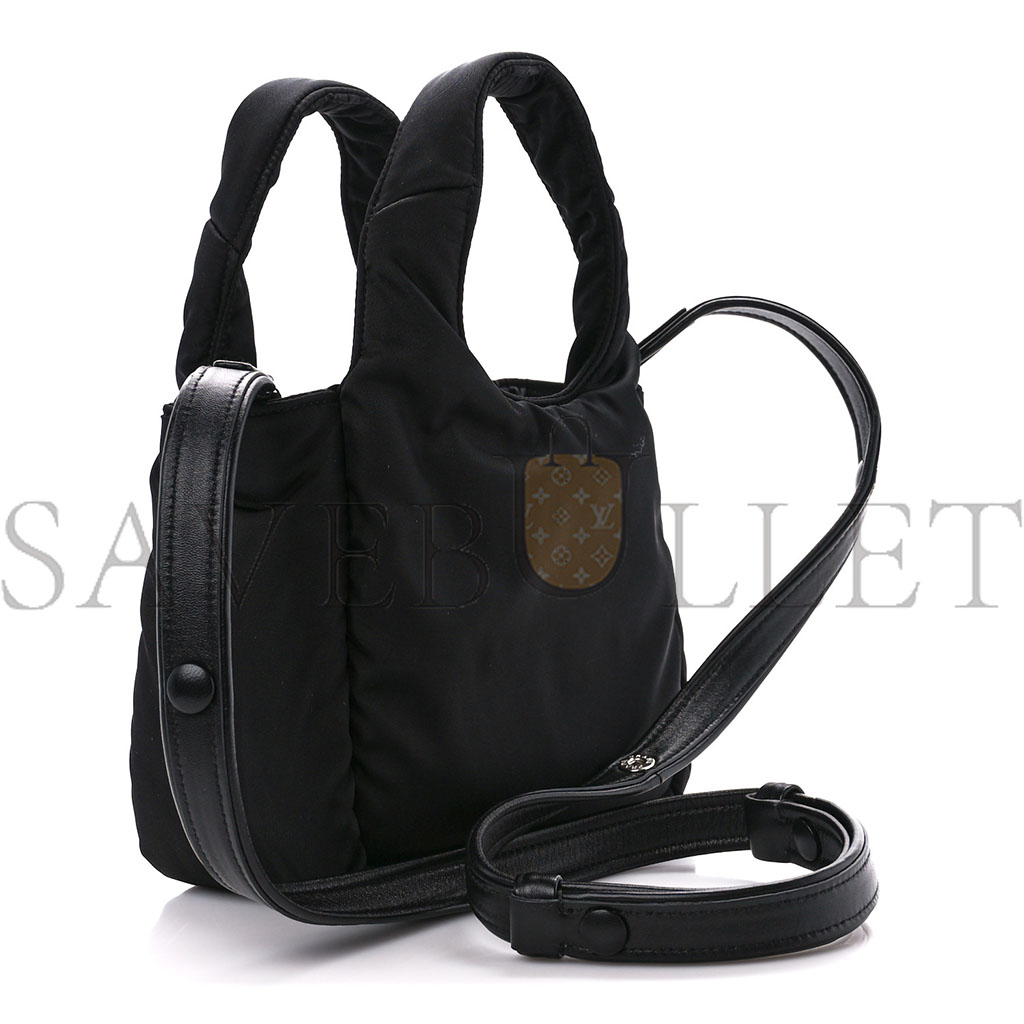 PRADA TESSUTO SOFT PADDED RE-NYLON STRIPED MINI BAG BLACK (18*15.5*10cm)