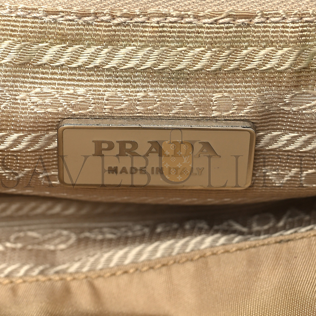 PRADA TESSUTO NYLON VELA SMALL BACKPACK CAMMELLO BLANCO 1BZ677 (28*23*12cm)