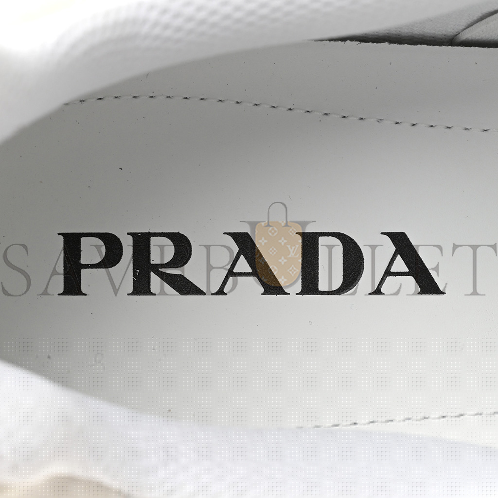 PRADA SPAZZOLATO ROIS BIKE FABRIC MENS SNEAKERS 10 WHITE