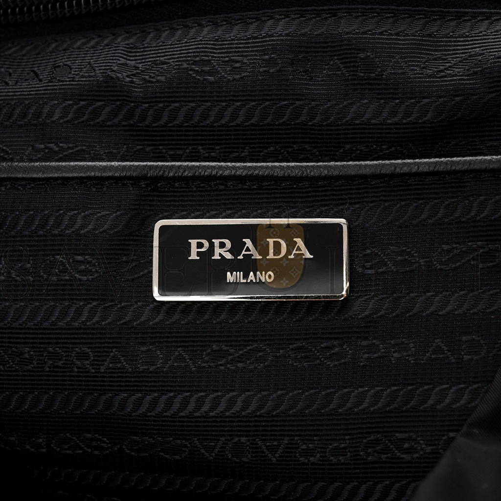 PRADA TESSUTO NYLON SAFFIANO SMALL BACKPACK BLACK 1BZ677 (28*23*12cm)