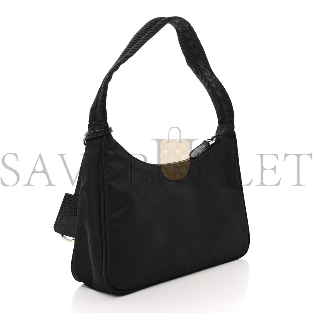 PRADA TESSUTO NYLON MINI RE-EDITION 2000 BAG BLACK 1NE515 (22*16*6cm)